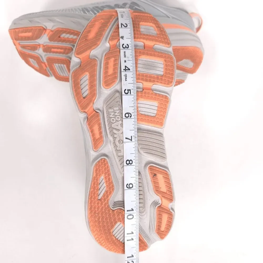 HOKA‎ Women's US 9 Gray Peach Athletic Sneakers Running Cushioned BONDI 7
